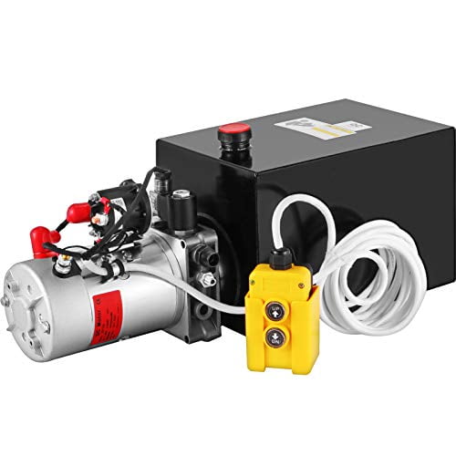 Steel, 6 Quart/Single Acting Mophorn 6 Quart 12V Hydraulic Pump Dump Trailer Power Unit Steel, 6 Quart/Single Acting Mophorn 6 Quart 12V Hydraulic Pump Dump Trailer Power Unit